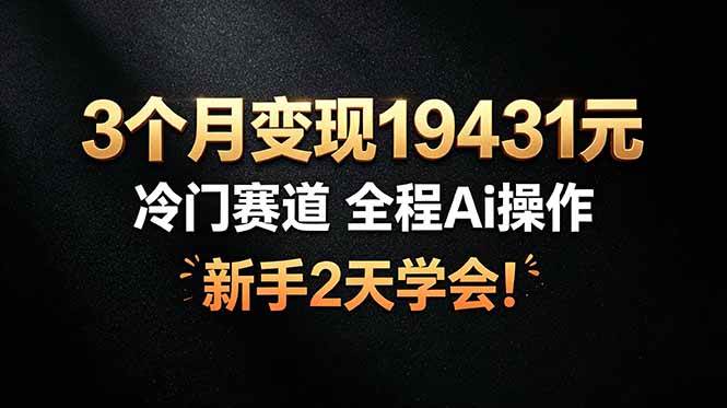 （19096期）3个月变现19431元，冷门赛道 全程Ai操作，新手2天学会！ - 星辰网创 - 网创副业项目资源站-星辰网创 - 网创副业项目资源站