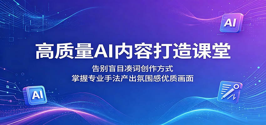 高质量AI内容打造课堂：告别盲目凑词创作方式，掌握专业手法产出氛围感优质画面 - 星辰网创 - 网创副业项目资源站-星辰网创 - 网创副业项目资源站