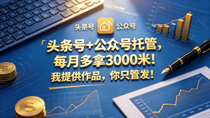 头条号+公众号托管,每月多拿3000米!我提供作品,你只管发!【揭秘】-星辰网创 - 网创副业项目资源站
