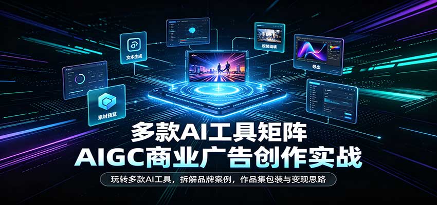 AIGC商业广告创作实战:玩转多款AI工具,拆解品牌案例,作品集包装与变现思路-星辰网创 - 网创副业项目资源站