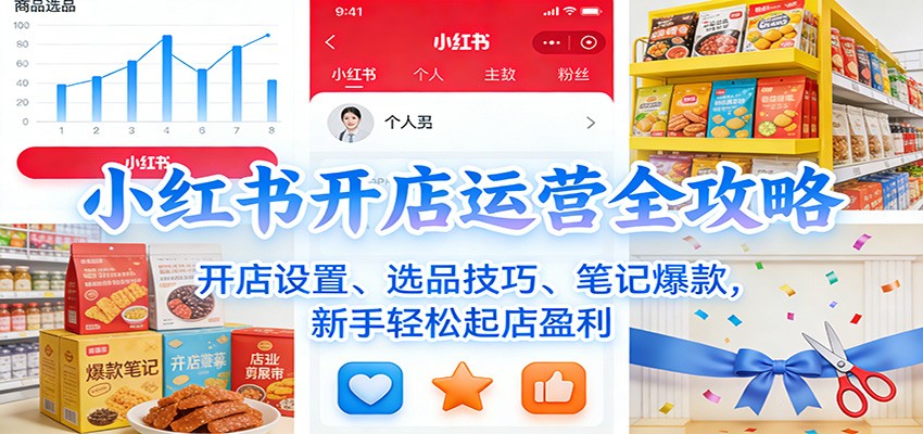 小红书开店运营全攻略:开店设置、选品技巧、笔记爆款,新手轻松起店盈利 小红书开店运营全攻略:开店设置、选品技巧、笔记爆款,新手轻松起店盈利