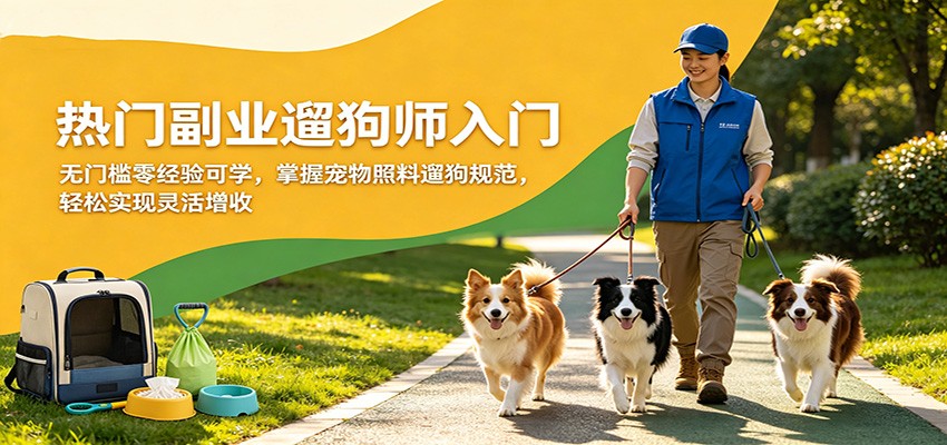 热门副业遛狗师入门，无门槛零经验可学，掌握宠物照料遛狗规范，轻松实现灵活增收 - 星辰网创 - 网创副业项目资源站-星辰网创 - 网创副业项目资源站