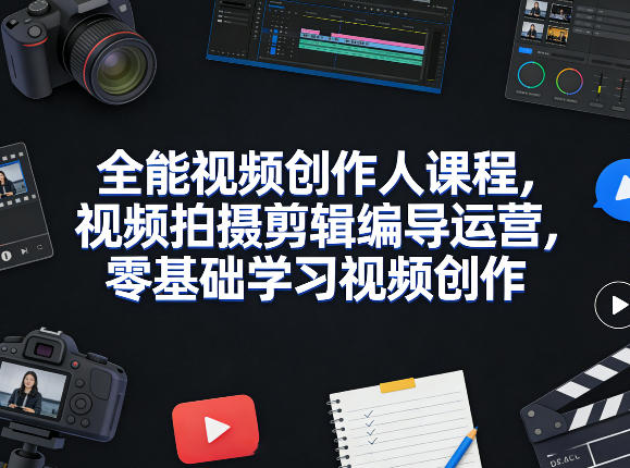 全能视频创作人课程,视频拍摄剪辑编导运营,零基础学习视频创作(更新2026年3月)-星辰网创 - 网创副业项目资源站