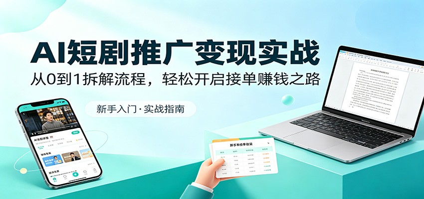 AI短剧推广变现实战：从0到1拆解流程，轻松开启接单赚钱之路 - 星辰网创 - 网创副业项目资源站-星辰网创 - 网创副业项目资源站