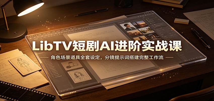 LibTV短剧AI进阶实战课:角色场景道具全套设定,分镜提示词搭建完整工作流-星辰网创 - 网创副业项目资源站