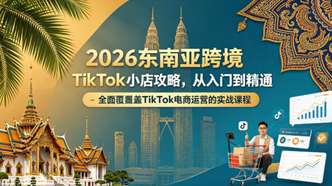 2026东南亚跨境TikTok小店攻略,从入门到精通、全面覆盖TikTok电商运营的实战课程(更新4月)-星辰网创 - 网创副业项目资源站