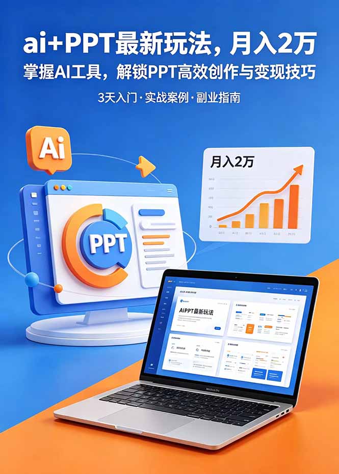 ai+PPT最新玩法,月入2万掌握AI工具,解锁PPT高效创作与变现技巧3天入门,实战案例·副业指南-星辰网创 - 网创副业项目资源站