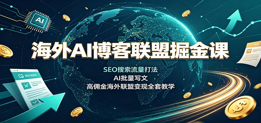海外AI博客联盟掘金课:SEO搜索流量打法,AI批量写文,高佣金海外联盟变现全套教学-星辰网创 - 网创副业项目资源站