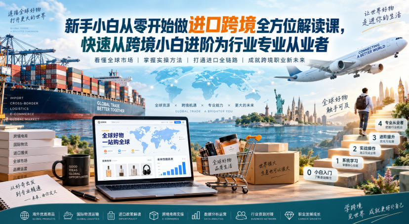 新手小白从零开始做进口跨境全方位解读课,快速从跨境小白进阶为行业专业从业者-星辰网创 - 网创副业项目资源站