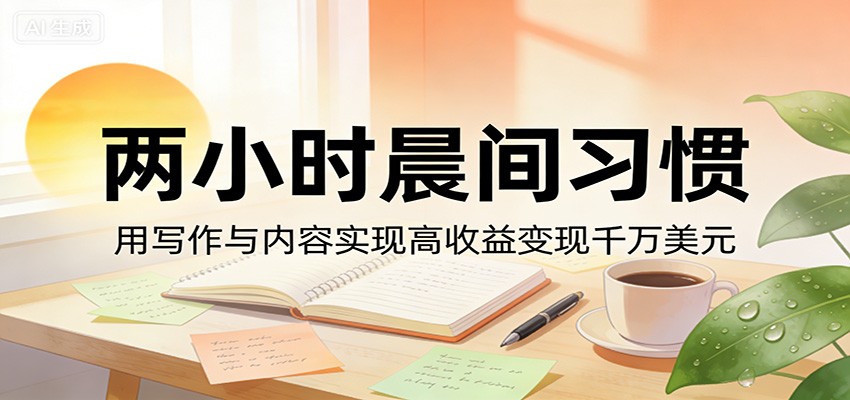 付费文章：两小时晨间习惯，用写作与内容实现高收益变现千万美元 - 星辰网创 - 网创副业项目资源站-星辰网创 - 网创副业项目资源站