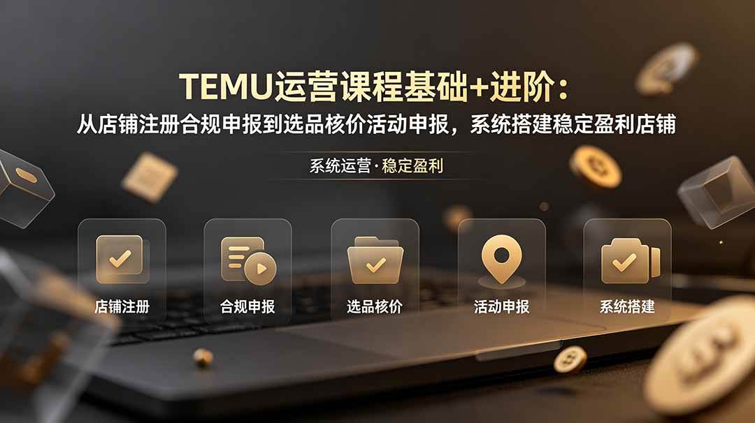 （19081期）TEMU运营课程（基础+进阶）：从店铺注册合规申报到选品核价活动申报，系统搭建稳定盈利店铺-星辰网创 - 网创副业项目资源站