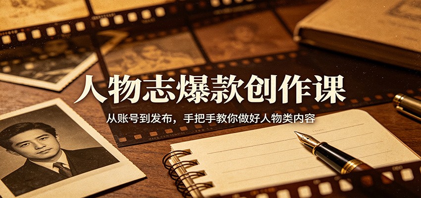 人物志爆款创作课：从账号到发布，手把手教你做好人物类内容 - 星辰网创 - 网创副业项目资源站-星辰网创 - 网创副业项目资源站
