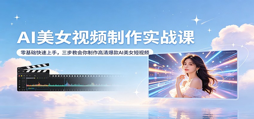 AI美女视频制作实战课：零基础快速上手，三步教会你制作高清爆款AI美女短视频 - 星辰网创 - 网创副业项目资源站-星辰网创 - 网创副业项目资源站