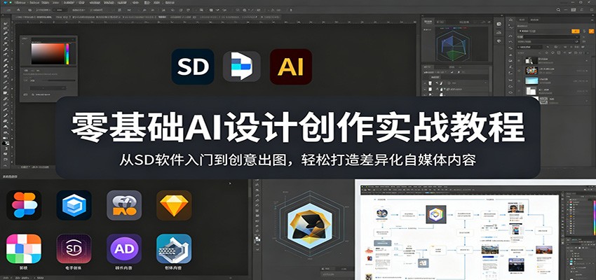 零基础AI设计创作实战教程：从SD软件入门到创意出图，轻松打造差异化自媒体内容 - 星辰网创 - 网创副业项目资源站-星辰网创 - 网创副业项目资源站