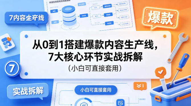 从0到1搭建爆款内容生产线，7大核心环节实战拆解（小白可直接套用） - 星辰网创 - 网创副业项目资源站-星辰网创 - 网创副业项目资源站