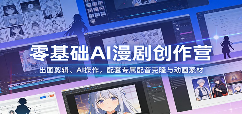 零基础AI漫剧创作营：出图剪辑、AI操作，配套专属配音克隆与动画素材 - 星辰网创 - 网创副业项目资源站-星辰网创 - 网创副业项目资源站