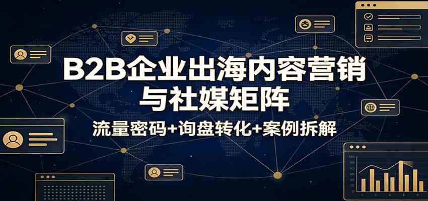 B2B企业出海内容营销与社媒矩阵:流量密码+询盘转化+案例拆解-星辰网创 - 网创副业项目资源站