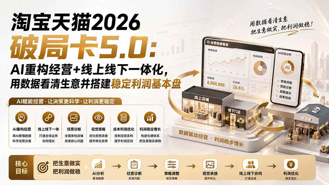 (20026期)淘宝天猫2026破局卡5.0:AI重构经营+线上线下一体化,用数据看清生意并搭建稳定利润基本盘(修复)-星辰网创 - 网创副业项目资源站