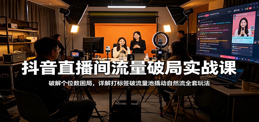 抖音直播间流量破局实战课：破解个位数困局，详解打标签破流量池撬动自然流全套玩法 - 星辰网创 - 网创副业项目资源站-星辰网创 - 网创副业项目资源站