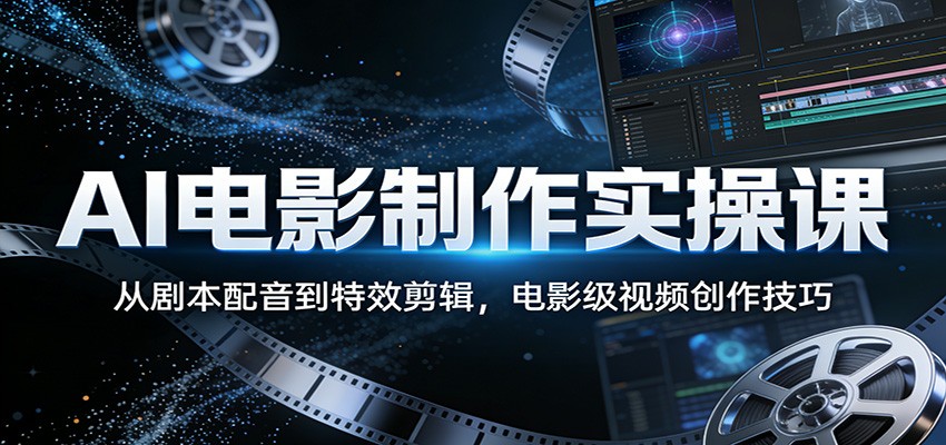 AI电影制作实操课:从剧本配音到特效剪辑,电影级视频创作技巧-星辰网创 - 网创副业项目资源站