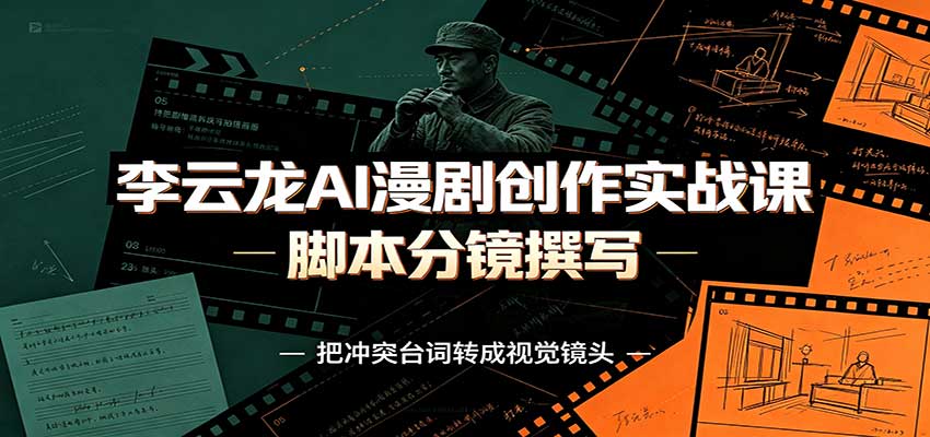 李云龙AI漫剧创作实战课:角色人设还原,脚本分镜撰写,AI漫剧成片完整制作教学-星辰网创 - 网创副业项目资源站