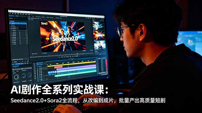 AI剧作全系列实战课:Seedance2.0+Sora2全流程,从改编到成片,批量产出高质量短剧-星辰网创 - 网创副业项目资源站