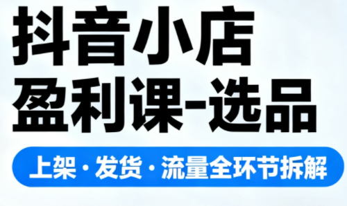 抖音小店盈利课-选品·上架·发货·流量全环节拆解 - 星辰网创 - 网创副业项目资源站-星辰网创 - 网创副业项目资源站