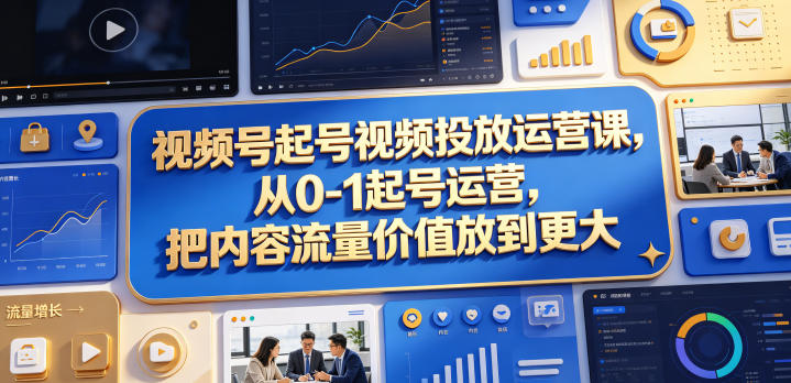视频号起号视频投放运营课，从0-1起号运营，把内容流量价值放到更大 - 星辰网创 - 网创副业项目资源站-星辰网创 - 网创副业项目资源站