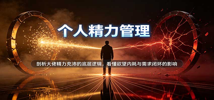 个人精力管理：剖析大佬精力充沛的底层逻辑，看懂欲望内耗与需求闭环的影响-星辰网创 - 网创副业项目资源站