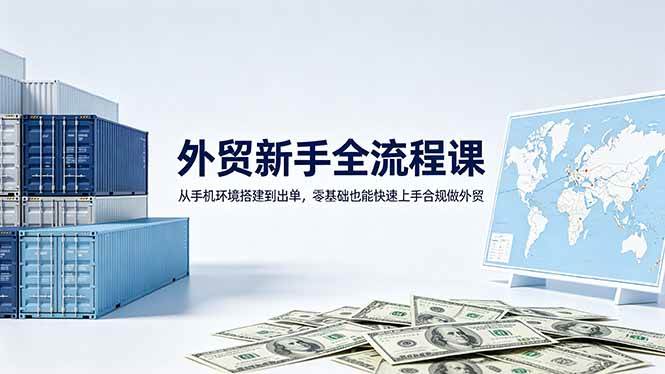 (18481期)外贸新手全流程课:从手机环境搭建到出单,零基础也能快速上手合规做外贸-星辰网创 - 网创副业项目资源站