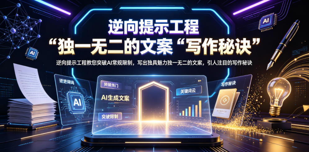 逆向提示工程教您突破AI常规限制,写出独具魅力独一无二的文案,引人注目的写作秘诀【原创双语字幕】-星辰网创 - 网创副业项目资源站