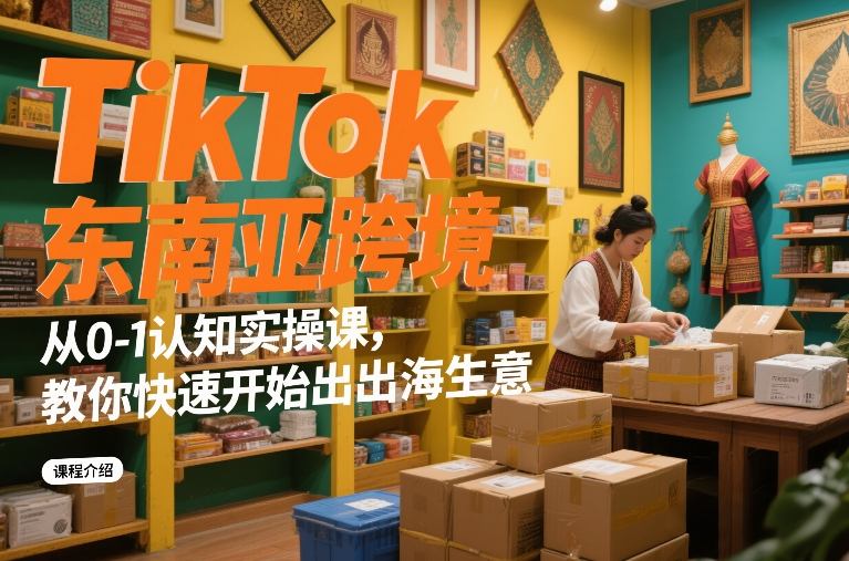 TikTok东南亚跨境从0-1认知实操课,教你快速开始出海生意-星辰网创 - 网创副业项目资源站
