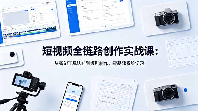 短视频全链路创作实战课：从智能工具认知到短剧制作，零基础系统学习-星辰网创 - 网创副业项目资源站