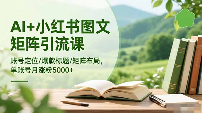 AI+小红书图文矩阵引流课:账号定位/爆款标题/矩阵布局/单账号月涨粉5000+-星辰网创 - 网创副业项目资源站