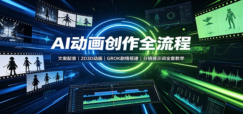 AI动画创作全流程:文案配音,2D3D动画,GROK剧情搭建,分镜提示词全套教学-星辰网创 - 网创副业项目资源站