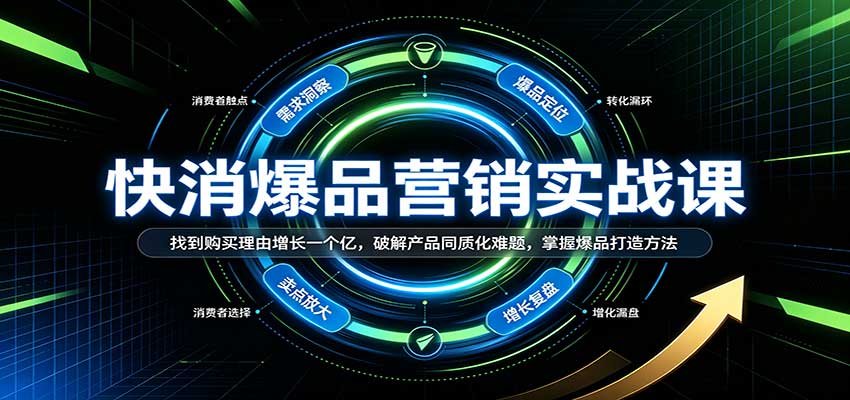 快消爆品营销实战课:找到购买理由增长一个亿,破解产品同质化难题,掌握爆品打造方法-星辰网创 - 网创副业项目资源站