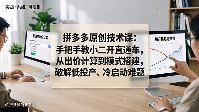 （18159期）拼多多原创技术课：手把手教小二开直通车，从出价计算到模式搭建，破解低投产、冷启动难题 - 星辰网创 - 网创副业项目资源站-星辰网创 - 网创副业项目资源站
