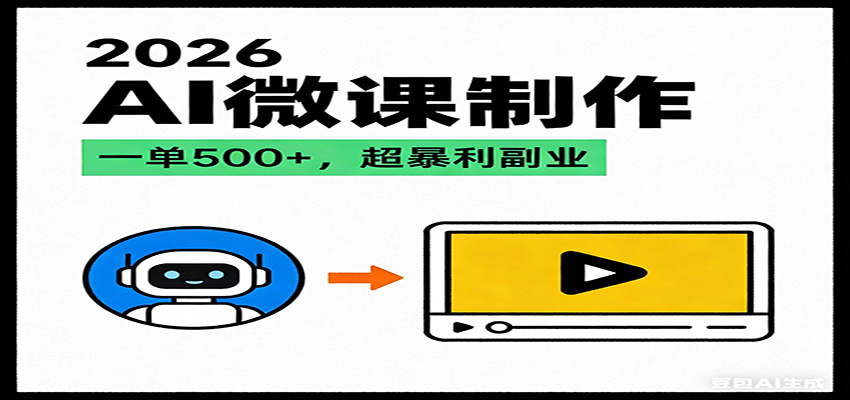 2026AI 风口最稳副业：微课代写制作，一单 500+，人人可做的蓝海项目 - 星辰网创 - 网创副业项目资源站-星辰网创 - 网创副业项目资源站