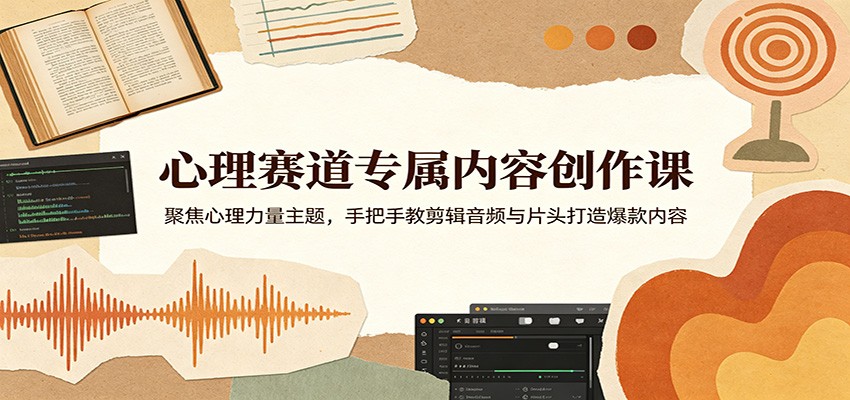 心理赛道专属内容创作课:聚焦心理力量主题,手把手教剪辑音频与片头打造爆款内容-星辰网创 - 网创副业项目资源站