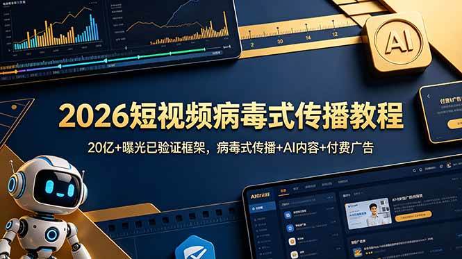 （18986期）2026短视频病毒式传播教程：20亿+曝光已验证框架，病毒式传播+AI内容+付费广告-星辰网创 - 网创副业项目资源站