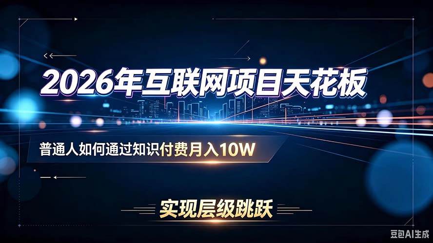 (20150期)2026年互联网项目天花板:普通人如何通过知识付费月入10W,实现层级跳跃-星辰网创 - 网创副业项目资源站