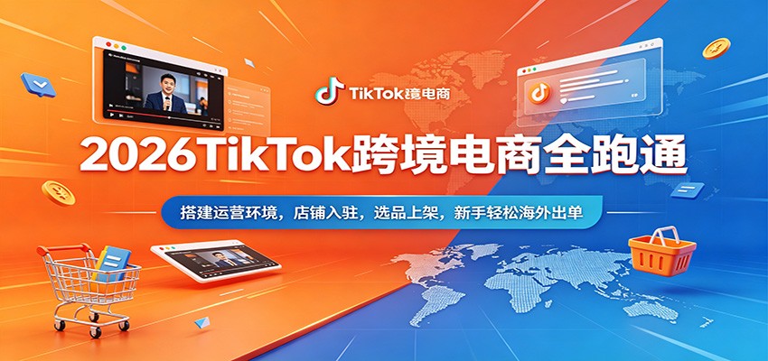 2026TikTok跨境电商全跑通：搭建运营环境，店铺入驻，选品上架，新手轻松海外出单 - 星辰网创 - 网创副业项目资源站-星辰网创 - 网创副业项目资源站