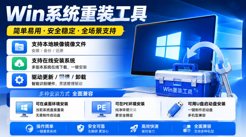 Win系统重装工具，支持本地映像镜像文件安装备份，简单易用-安全稳定-全场景支持 - 星辰网创 - 网创副业项目资源站-星辰网创 - 网创副业项目资源站