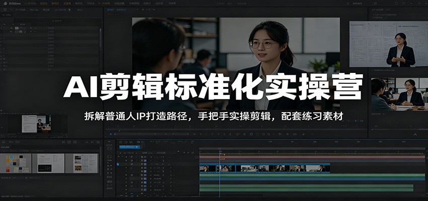 AI剪辑标准化实操营:拆解普通人IP打造路径,手把手实操剪辑,配套练习素材-星辰网创 - 网创副业项目资源站