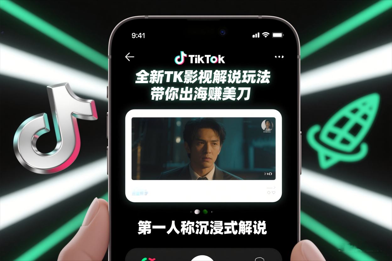 TikTok第一人称影视解说教学，全新TK影视解说玩法，带你出海賺美刀 - 星辰网创 - 网创副业项目资源站-星辰网创 - 网创副业项目资源站