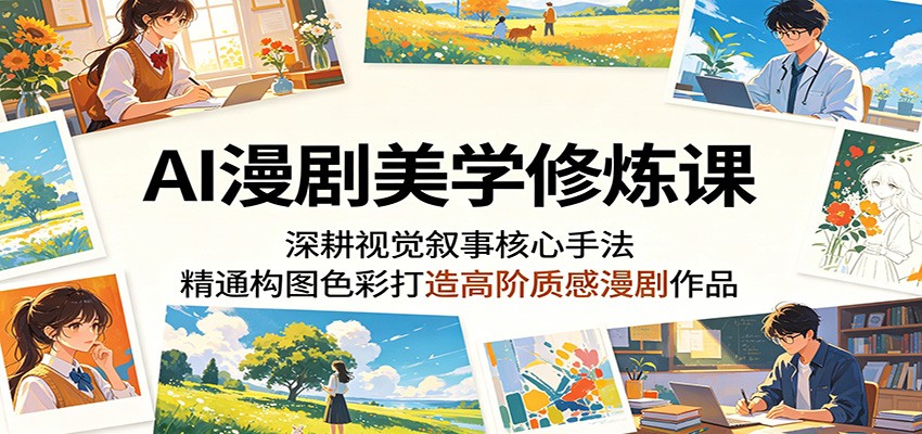 AI漫剧美学修炼课：深耕视觉叙事核心手法，精通构图色彩打造高阶质感漫剧作品 - 星辰网创 - 网创副业项目资源站-星辰网创 - 网创副业项目资源站