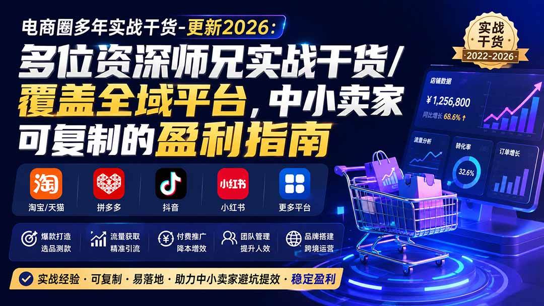 (20159期)电商圈多年实战干货-更新2026:多位资深师兄实战干货/覆盖全域平台,中小卖家可复制的盈利指南-星辰网创 - 网创副业项目资源站