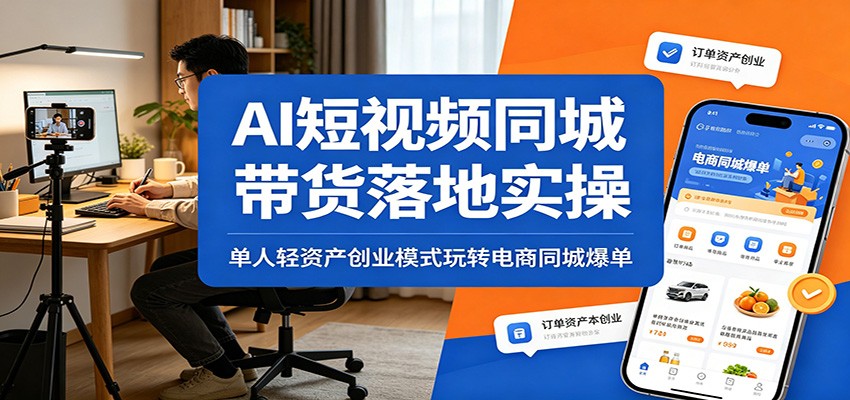 AI短视频同城带货落地实操:单人轻资产创业模式玩转电商同城爆单-星辰网创 - 网创副业项目资源站