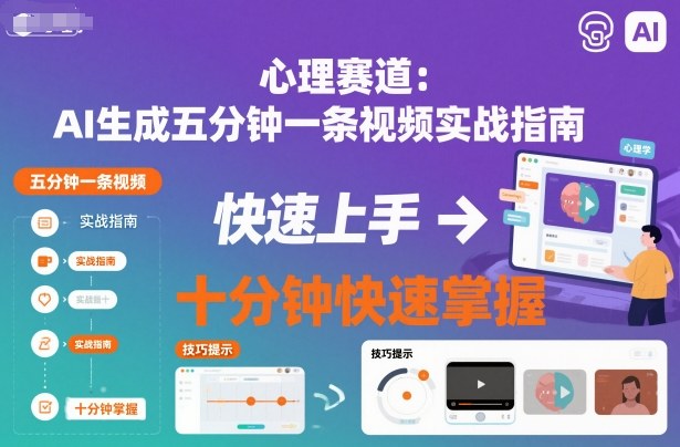 心理赛道：AI生成五分钟一条视频实战指南，十分钟快速掌握 - 星辰网创 - 网创副业项目资源站-星辰网创 - 网创副业项目资源站