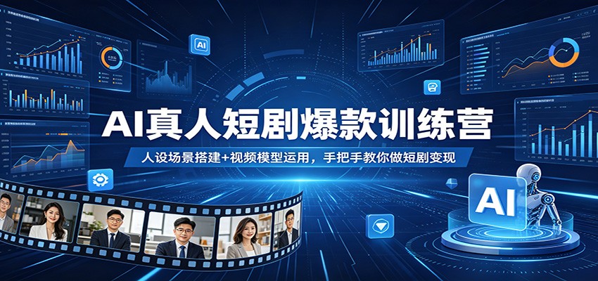 AI真人短剧爆款训练营:人设场景搭建+视频模型运用,手把手教你做短剧变现-星辰网创 - 网创副业项目资源站